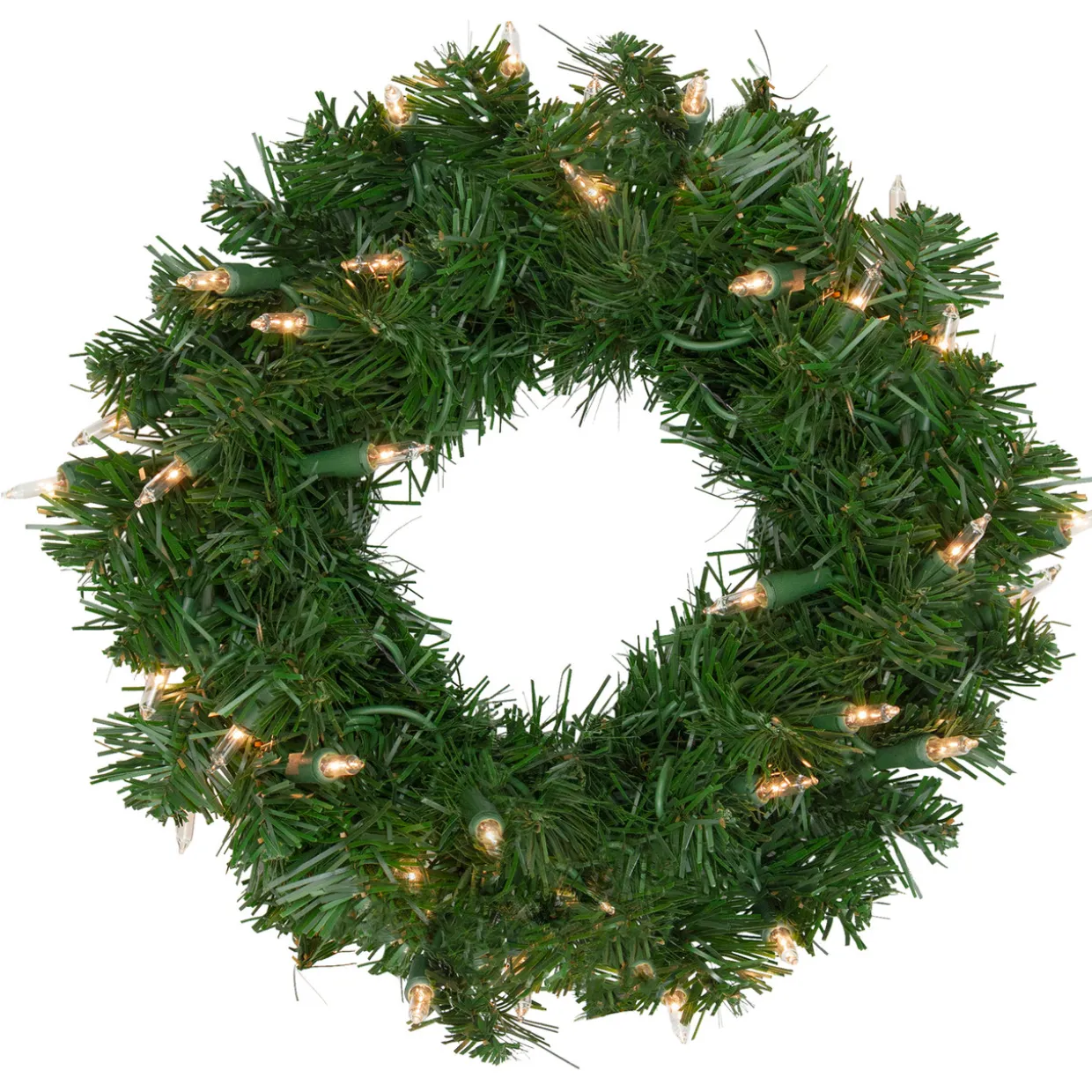 Pre-Lit Deluxe Windsor Pine Artificial Christmas Wreath - 12-Inch, Clear Lights