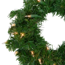 Pre-Lit Deluxe Windsor Pine Artificial Christmas Wreath - 12-Inch, Clear Lights