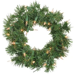 Pre-Lit Deluxe Windsor Pine Artificial Christmas Wreath - 10" - Clear Lights