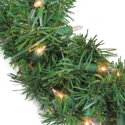 Pre-Lit Deluxe Windsor Pine Artificial Christmas Wreath - 10" - Clear Lights