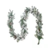 Pre-lit Flocked Victoria Pine Artificial Christmas Garland - 9' x 8" - Clear Lights