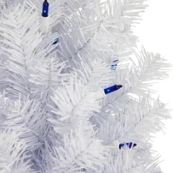 Pre-Lit Geneva White Spruce Artificial Christmas Wreath, 24-Inch, Blue Lights