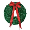 Pre-Lit Glittered Leaves Artificial Christmas Wreath - 28-Inch, Clear Lights