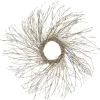Pre-lit Glittered Twig and Snowflake Christmas Wreath - 28" - Warm White LED Lights