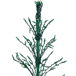 Pre-Lit Green Cascade Twig Tree Outdoor Christmas Decoration - 6' - Green Lights