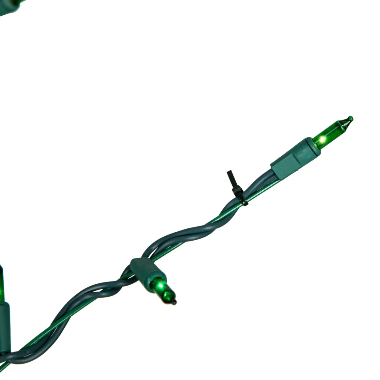 Pre-Lit Green Cascade Twig Tree Outdoor Christmas Decoration - 6' - Green Lights