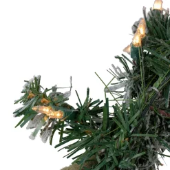 Pre-lit Heavily Flocked Pine Artificial Christmas Wreath - 24