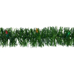 Pre-Lit LED Battery Operated Pine Artificial Christmas Garland - 18' - Multicolor Lights