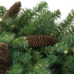 Pre-Lit LED Dakota Red Pine Artificial Christmas Wreath - 48-Inch, Warm White Lights