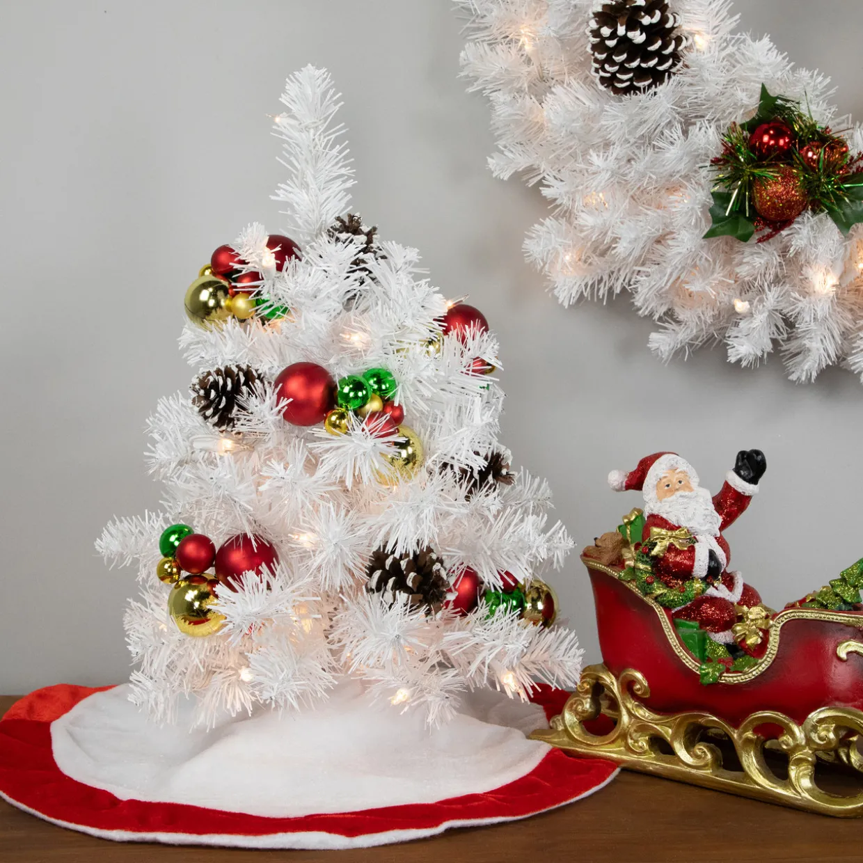 Pre-Lit Medium Artificial Christmas Tree - 18" - Clear Lights