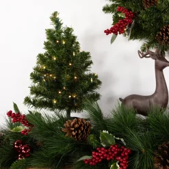 Pre-Lit Medium Canadian Pine Artificial Christmas Tree - 18" - Clear Lights