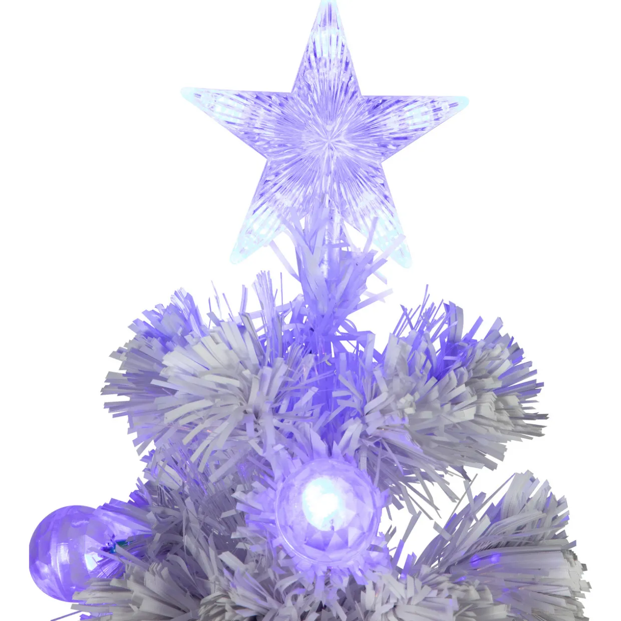 Pre-Lit Medium Iridescent Fiber Optic Artificial Christmas Tree - 4' - White - Blue LED Lights