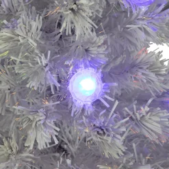 Pre-Lit Medium Iridescent Fiber Optic Artificial Christmas Tree - 4' - White - Blue LED Lights