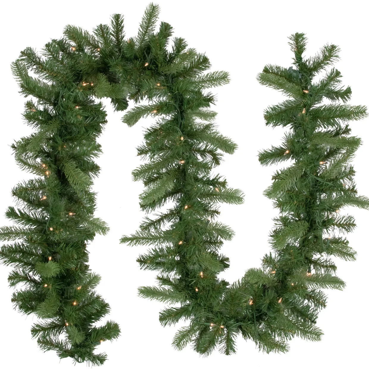 Pre-Lit Noble Fir Artificial Christmas Garland - 9' x 10" - Clear Lights