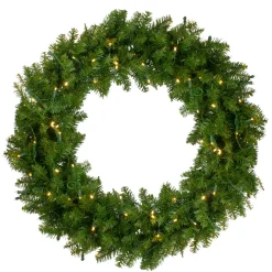 Pre-Lit Northern Pine Artificial Christmas Wreath - 36" - Warm White LED Lights