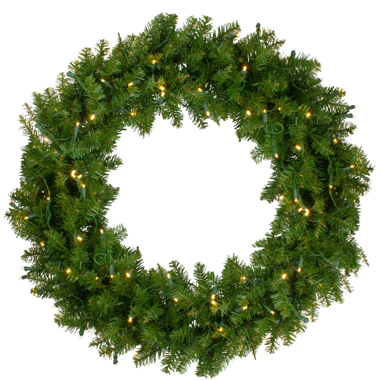 Pre-Lit Northern Pine Artificial Christmas Wreath - 36" - Warm White LED Lights