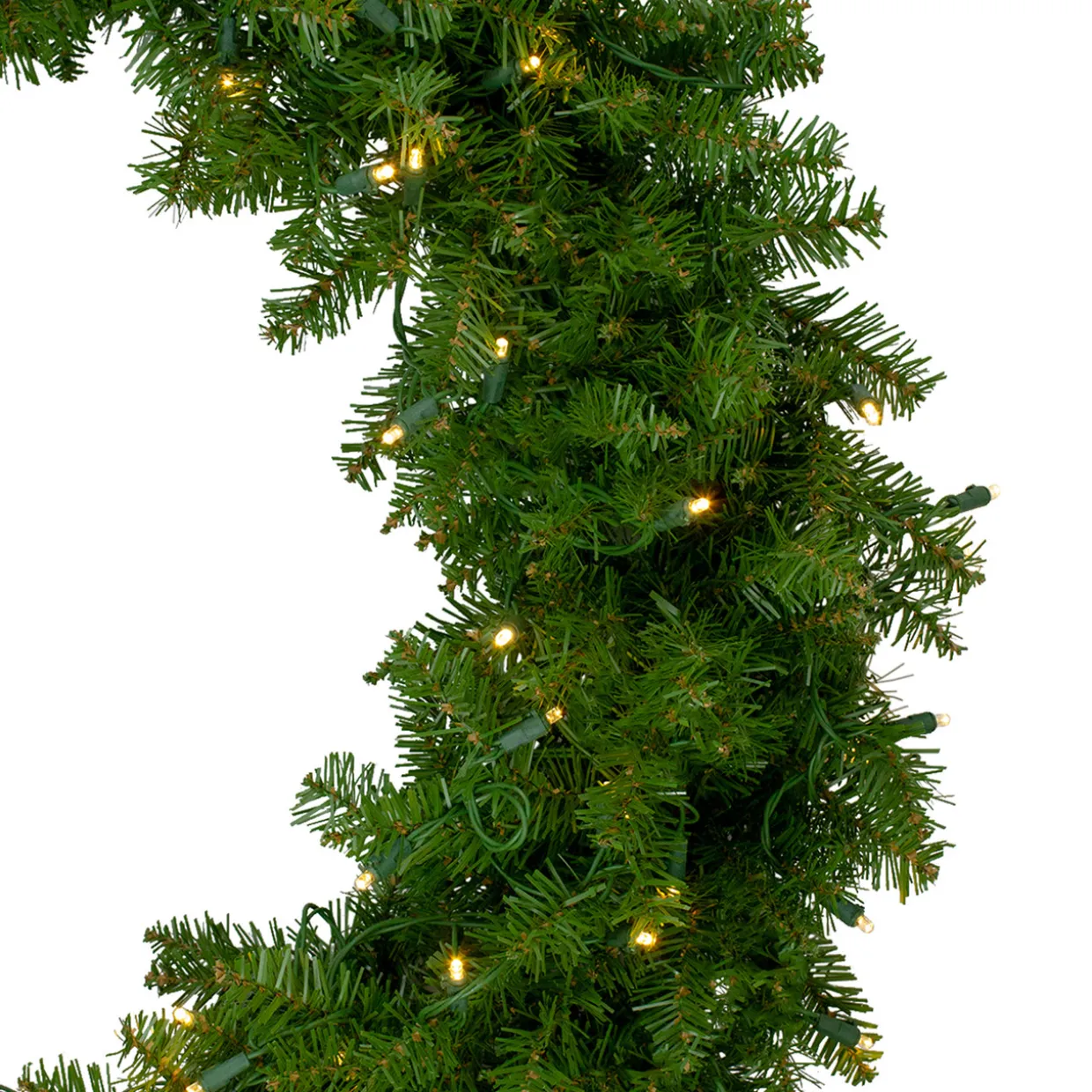 Pre-Lit Northern Pine Artificial Christmas Wreath - 36" - Warm White LED Lights