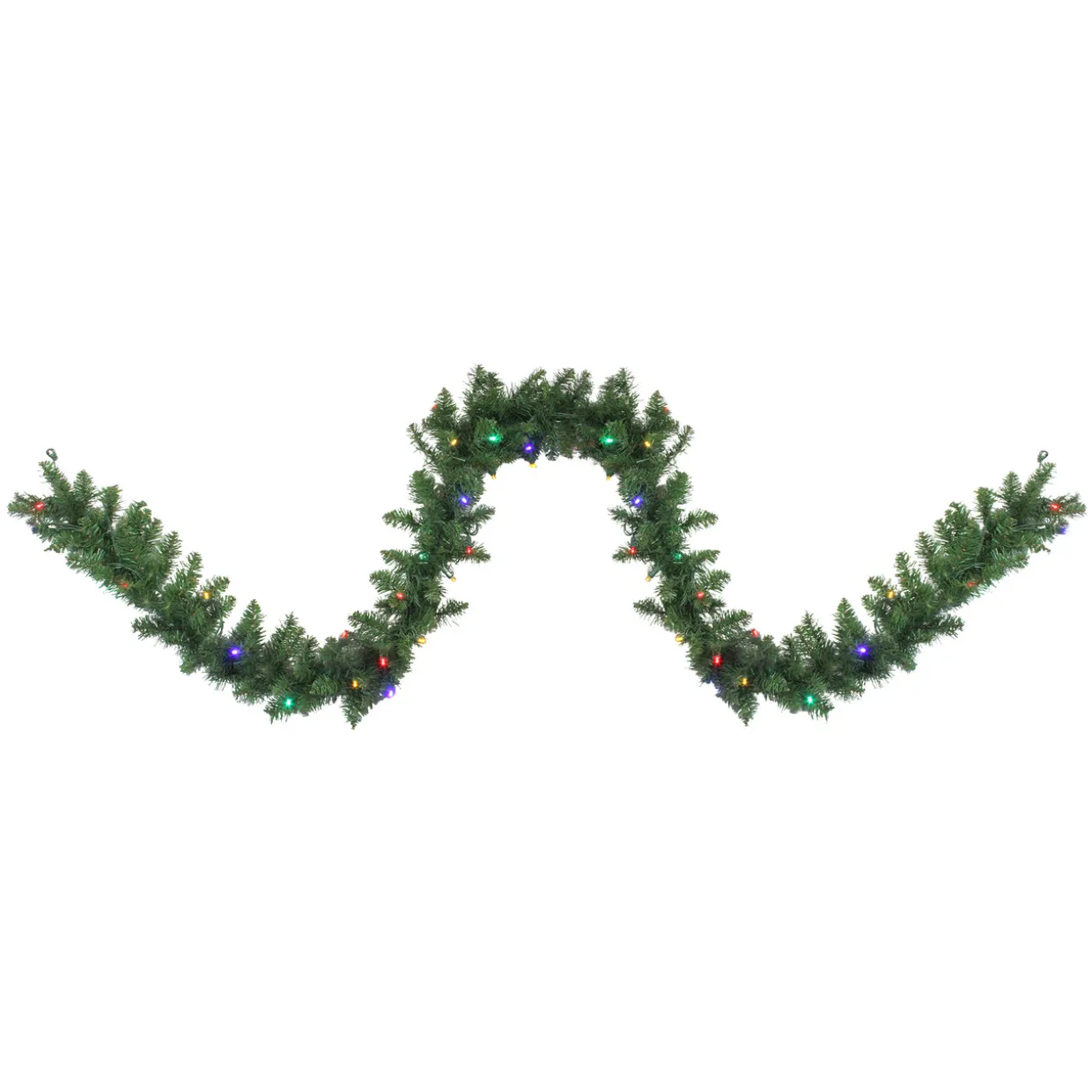 Pre-Lit Northern Pine Artificial Christmas Garland - 9' x 10" - Multicolor LED Lights