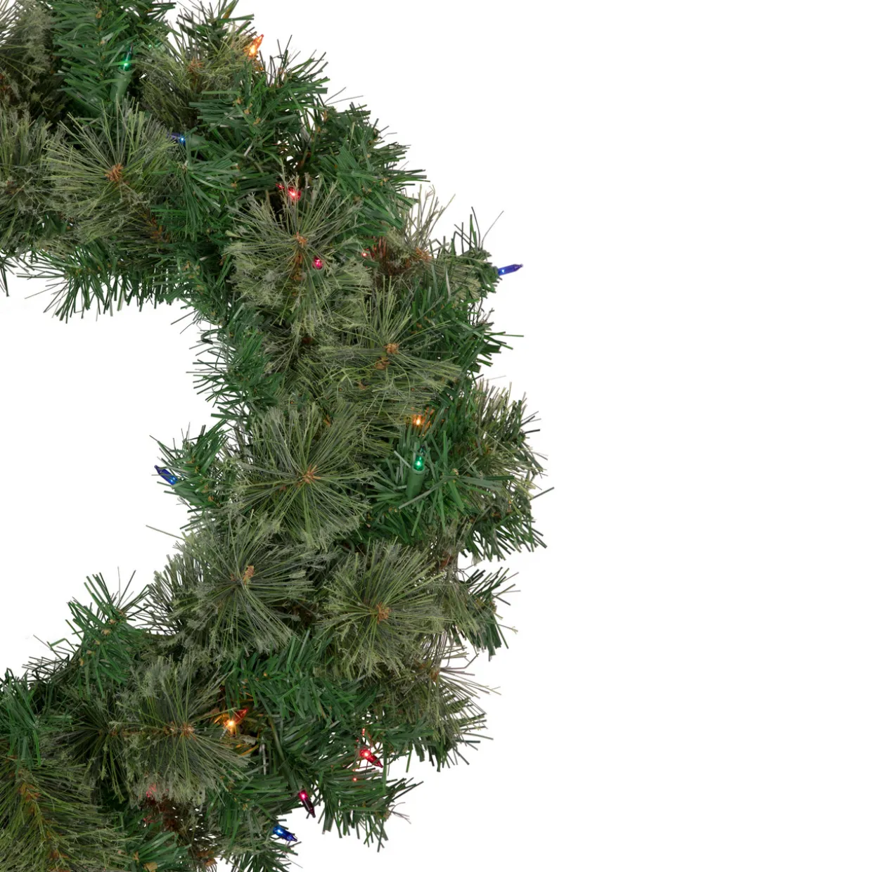 Pre-Lit Oregon Cashmere Pine Artificial Christmas Wreath, 24-Inch, Multi Lights