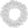 Pre-Lit Pine Artificial Christmas Wreath - 24" - White - Clear Lights