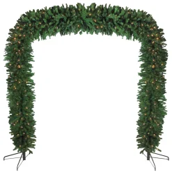 Pre-Lit Pine Artificial Christmas Archway Decoration - 9' x 8' - Clear Lights