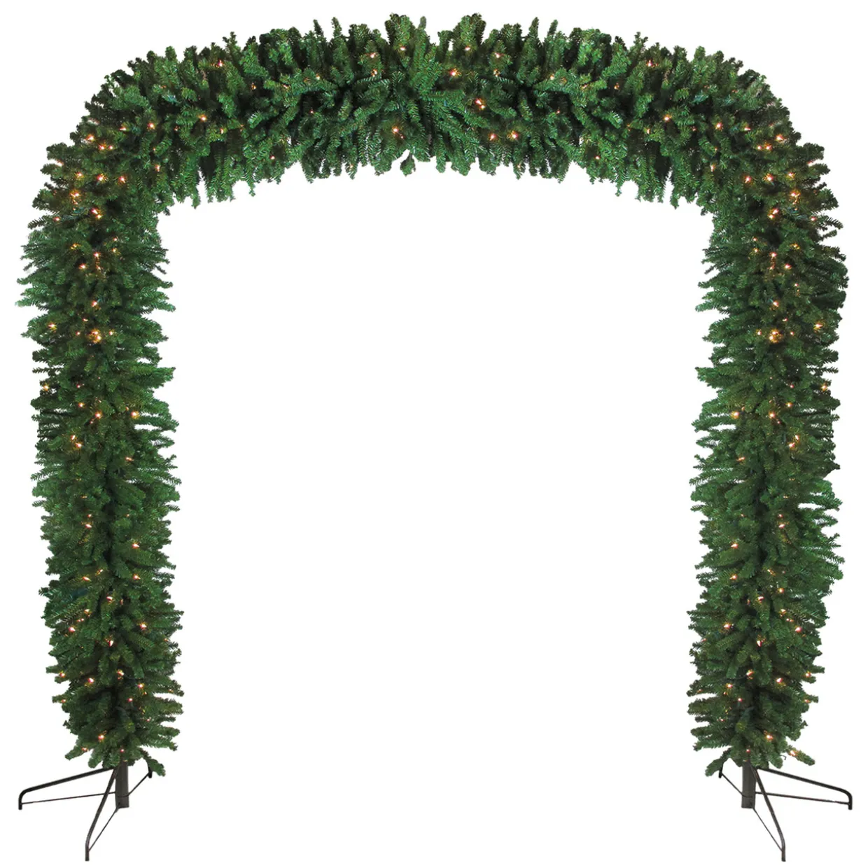 Pre-Lit Pine Artificial Christmas Archway Decoration - 9' x 8' - Clear Lights