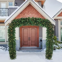 Pre-Lit Pine Artificial Christmas Archway Decoration - 9' x 8' - Clear Lights