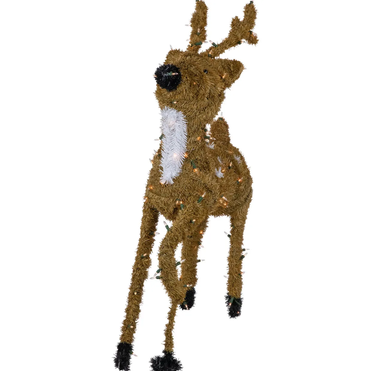 Pre-Lit Prancing Reindeer with Spots Outdoor Christmas Decoration - Brown
