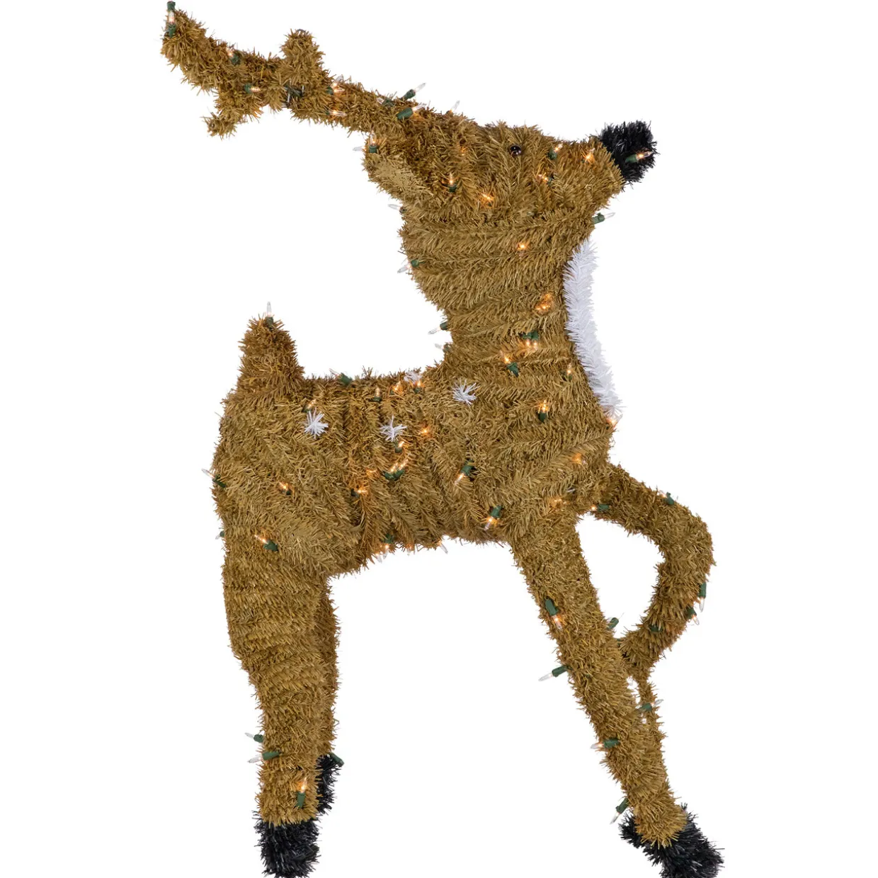 Pre-Lit Prancing Reindeer with Spots Outdoor Christmas Decoration - Brown