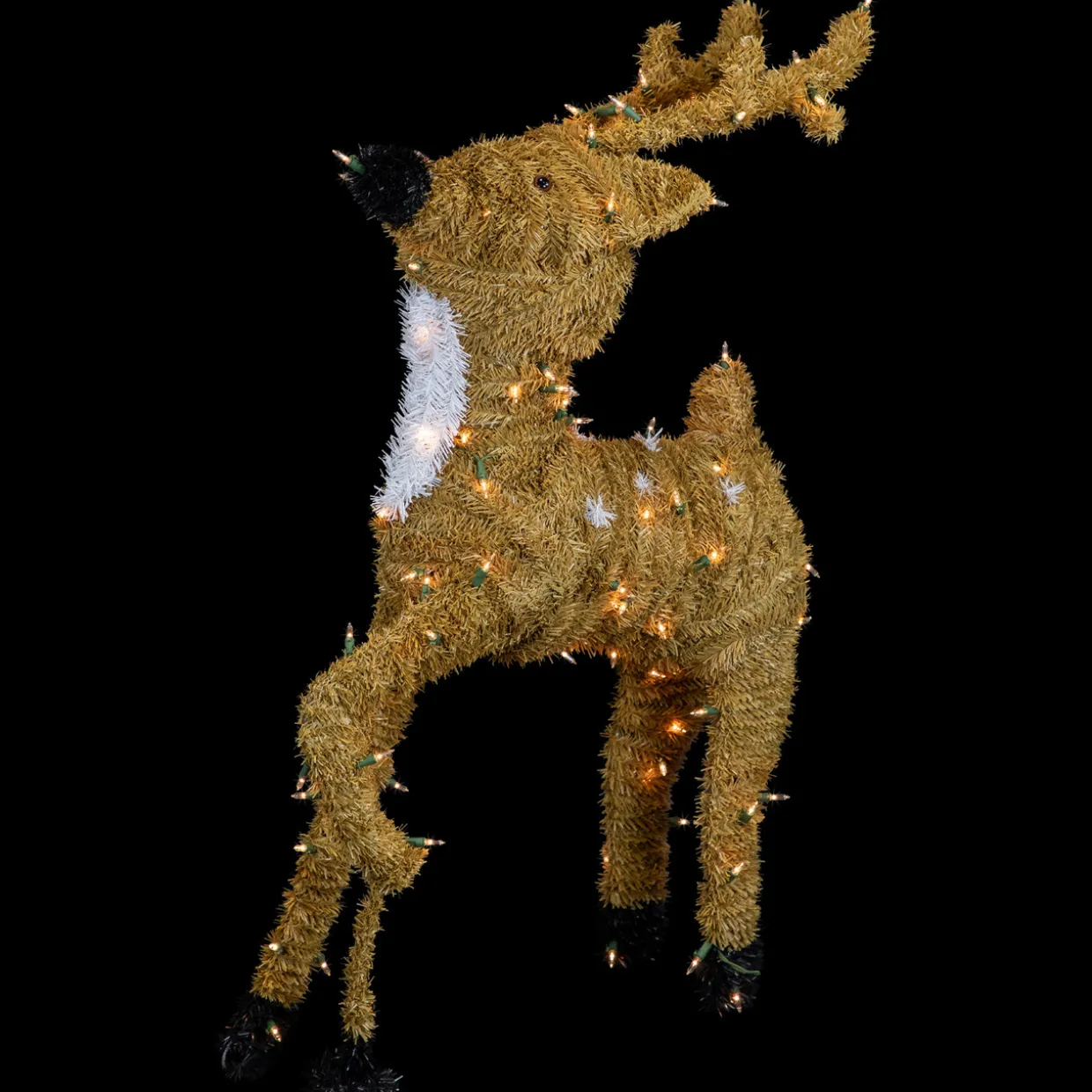 Pre-Lit Prancing Reindeer with Spots Outdoor Christmas Decoration - Brown