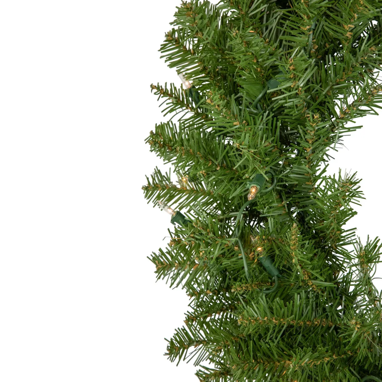 Pre-Lit Rockwood Pine Artificial Christmas Wreath - 24" - Clear Lights