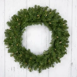 Pre-Lit Rockwood Pine Artificial Christmas Wreath - 24