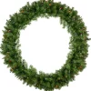Pre-Lit Rockwood Pine Artificial Christmas Wreath, 36-Inch, Multi Lights