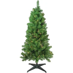 Pre-Lit Slim Noble Fir Artificial Christmas Tree - 4' - Clear Lights