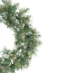 Pre-Lit Snow Mountain Pine Artificial Christmas Wreath - 30