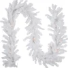 Pre-lit Snow White Artificial Christmas Garland - 9' x 12" - Clear Lights