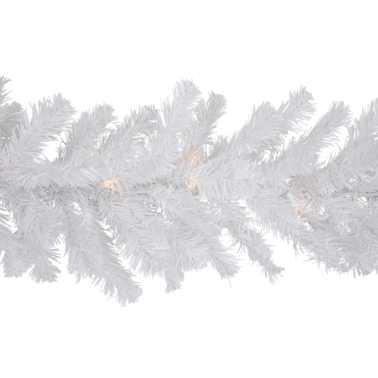 Pre-lit Snow White Artificial Christmas Garland - 9' x 12" - Clear Lights