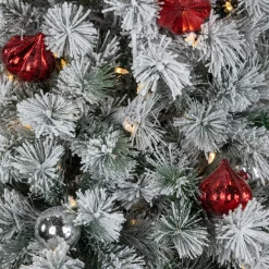 Pre-Lit Snowy Bristle Pine Artificial Christmas Tree - 7.5' - Warm White LED Lights