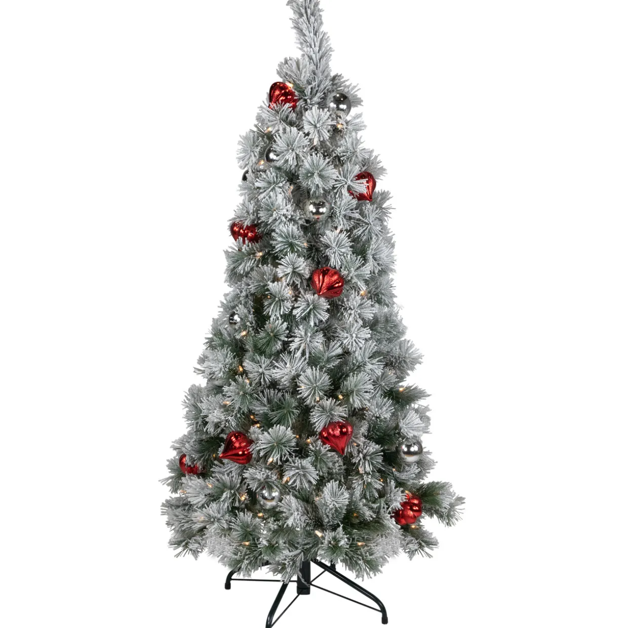 Pre-Lit Snowy Bristle Pine Artificial Christmas Tree - 4.5' - Clear Lights