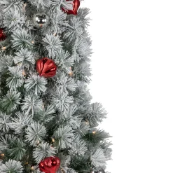 Pre-Lit Snowy Bristle Pine Artificial Christmas Tree - 4.5' - Clear Lights
