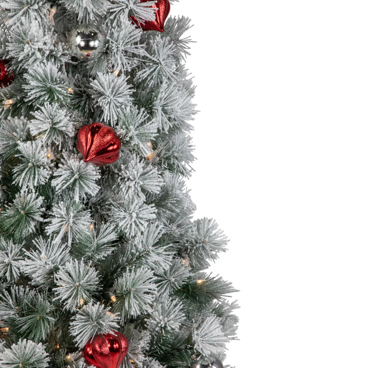 Pre-Lit Snowy Bristle Pine Artificial Christmas Tree - 4.5' - Clear Lights