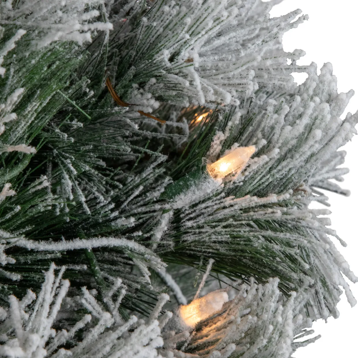 Pre-Lit Snowy Bristle Pine Artificial Christmas Tree - 4.5' - Clear Lights