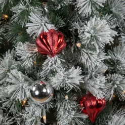 Pre-Lit Snowy Bristle Pine Artificial Christmas Tree - 4.5' - Clear Lights