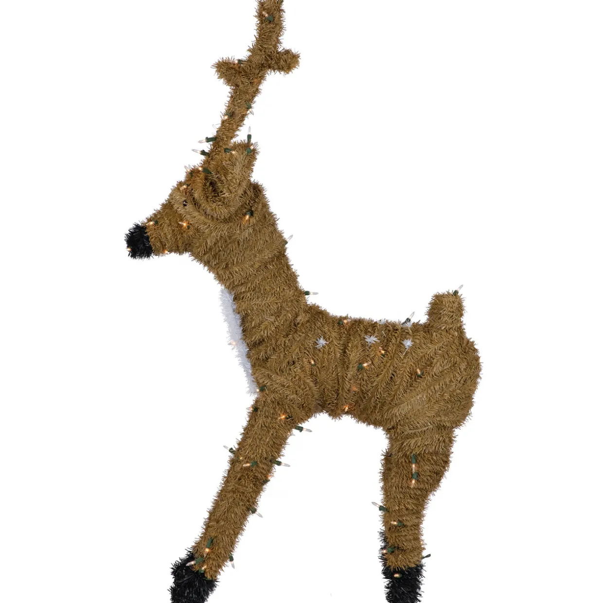 Pre-Lit Standing Reindeer with Spots Outdoor Christmas Decoration - Brown