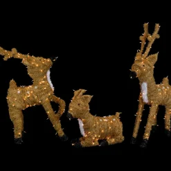 Pre-Lit Standing Reindeer with Spots Outdoor Christmas Decoration - Brown