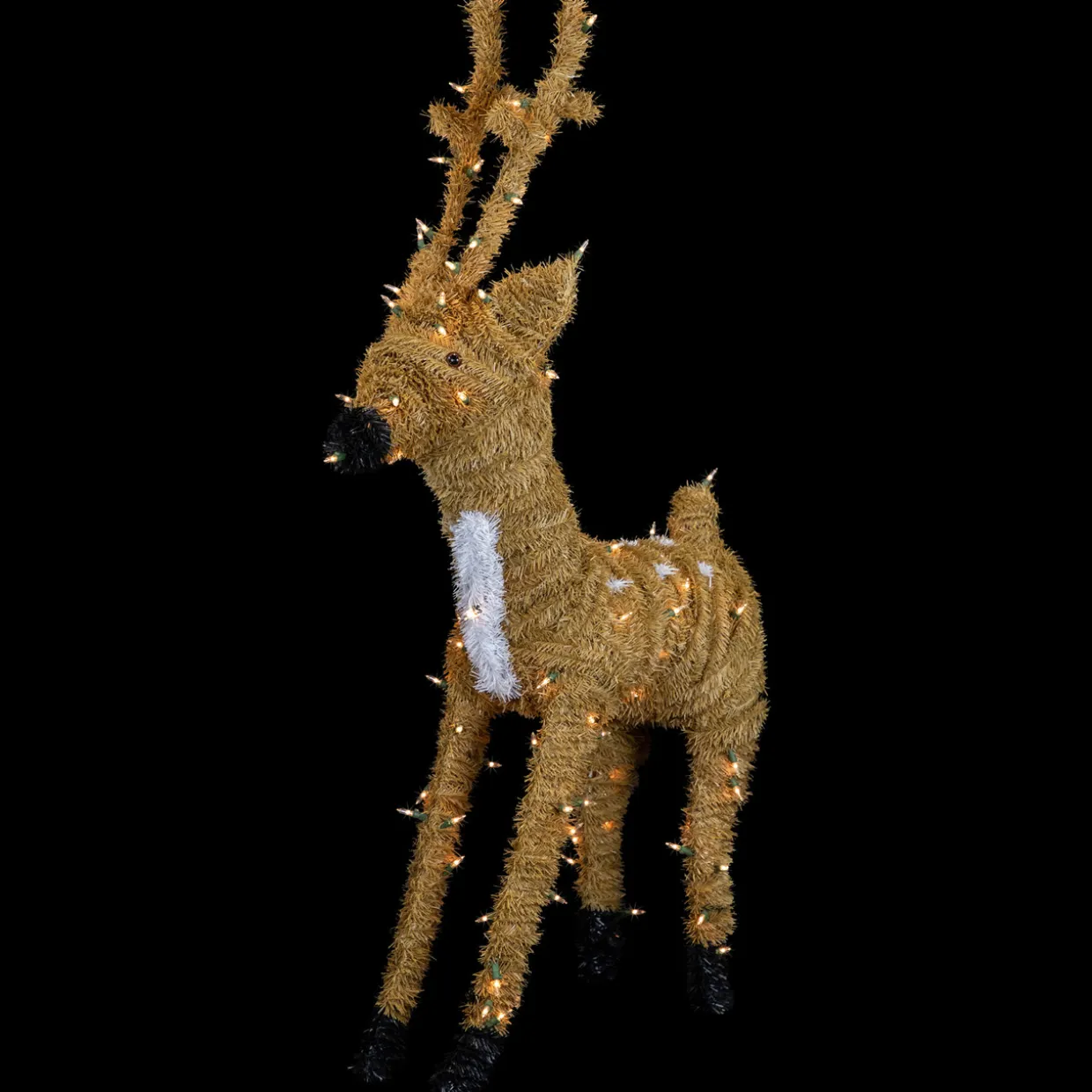 Pre-Lit Standing Reindeer with Spots Outdoor Christmas Decoration - Brown