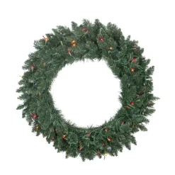 Pre-Lit Traditional Pine Artificial Christmas Wreath - 30" - Multicolor Lights