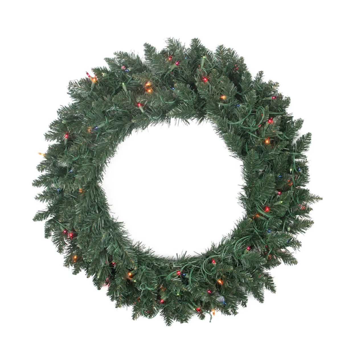 Pre-Lit Traditional Pine Artificial Christmas Wreath - 30" - Multicolor Lights