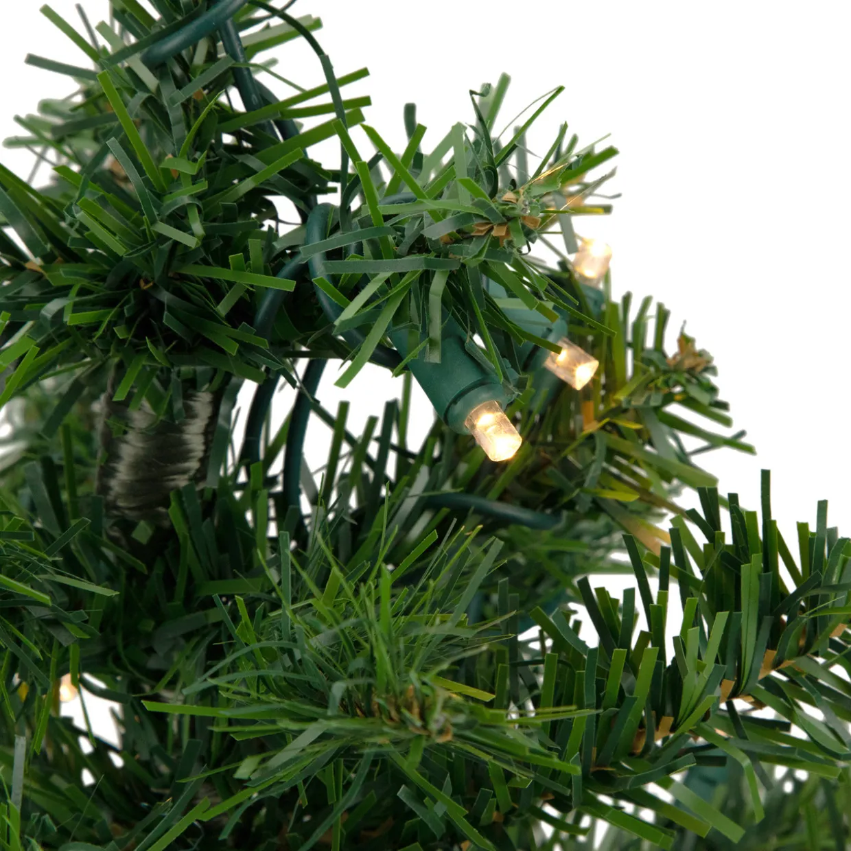 Pre-Lit Two-Tone Green Pine Artificial Christmas Tree in Burlap - 18" - Clear LED Lights