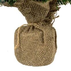 Pre-Lit Two-Tone Green Pine Artificial Christmas Tree in Burlap - 18